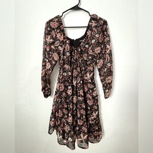 Amalia Tiered Mini Dress in Pampas Blooms